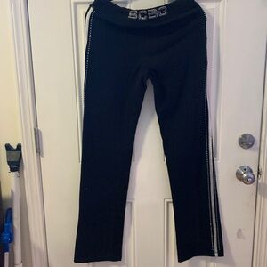 Black Embellished Logo drawstring sweatpants BCBGMaxAzria